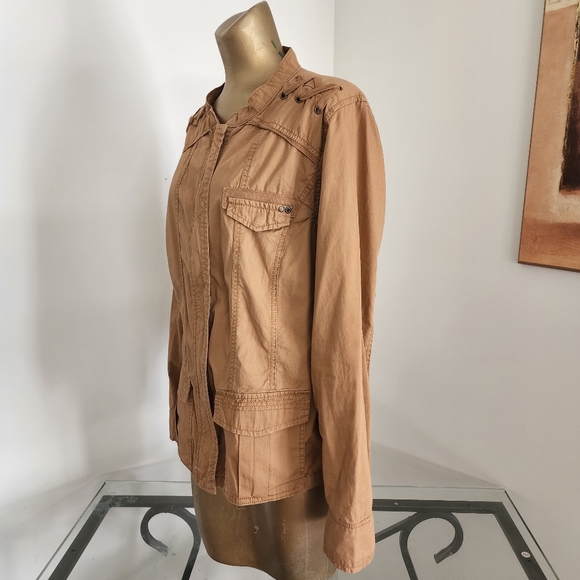 Maurices Women's Bronze Color Utility Cargo Jacket Full Zipper Closure Sz 0 - Picture 5 of 7